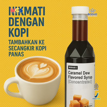 BODUO Caramel Dew Flavored Syrup 750ml - Sirup Rasa Karamel Kental untuk Minuman & Dessert