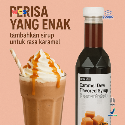 BODUO Caramel Dew Flavored Syrup 750ml - Sirup Rasa Karamel Kental untuk Minuman & Dessert
