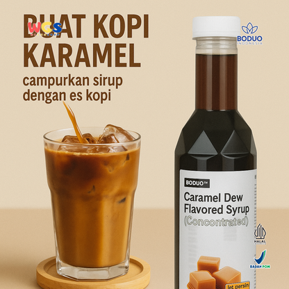 BODUO Caramel Dew Flavored Syrup 750ml - Sirup Rasa Karamel Kental untuk Minuman & Dessert