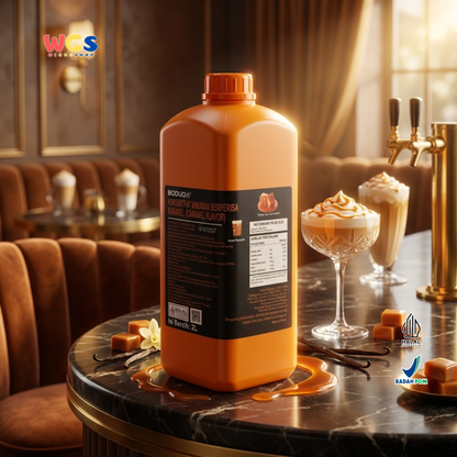 BODUO Caramel Flavored Syrup 2L - Halal &amp; BPOM Certified for Trendy Drinks and Desserts