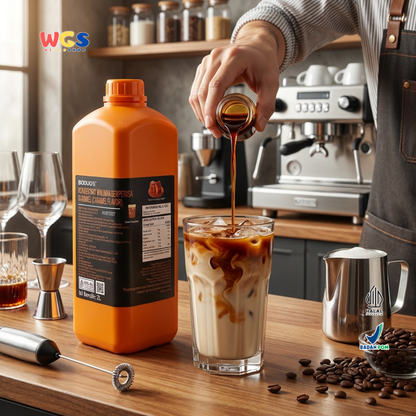 BODUO Caramel Flavored Syrup 2L - Halal &amp; BPOM Certified for Trendy Drinks and Desserts