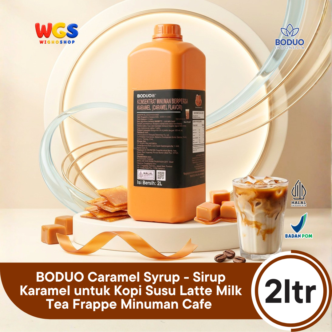 BODUO Caramel Syrup 2 Liter - Sirup Karamel untuk Kopi Susu Latte Milk Tea Frappe Minuman Cafe