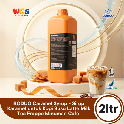 BODUO Caramel Syrup 2 Liter - Sirup Karamel untuk Kopi Susu Latte Milk Tea Frappe Minuman Cafe