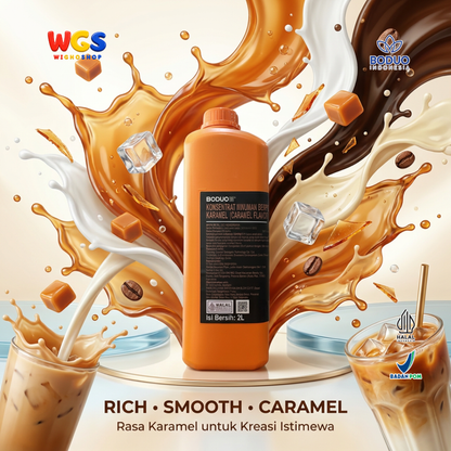 BODUO Caramel Syrup 2 Liter - Sirup Karamel untuk Kopi Susu Latte Milk Tea Frappe Minuman Cafe