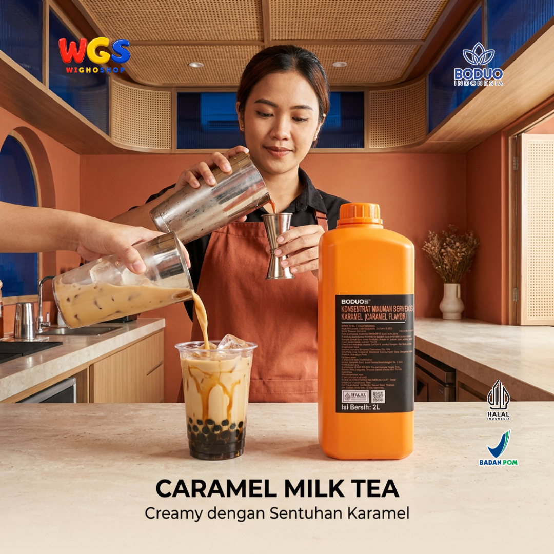 BODUO Caramel Syrup 2 Liter - Sirup Karamel untuk Kopi Susu Latte Milk Tea Frappe Minuman Cafe