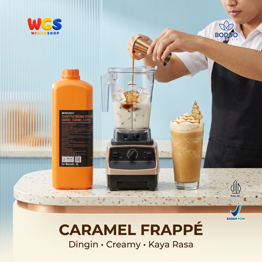 BODUO Caramel Syrup 2 Liter - Sirup Karamel untuk Kopi Susu Latte Milk Tea Frappe Minuman Cafe
