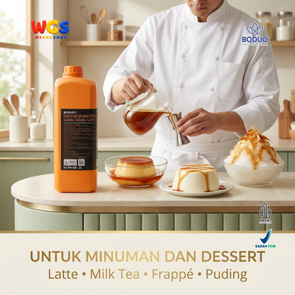BODUO Caramel Syrup 2 Liter - Sirup Karamel untuk Kopi Susu Latte Milk Tea Frappe Minuman Cafe