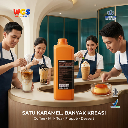 BODUO Caramel Syrup 2 Liter - Sirup Karamel untuk Kopi Susu Latte Milk Tea Frappe Minuman Cafe