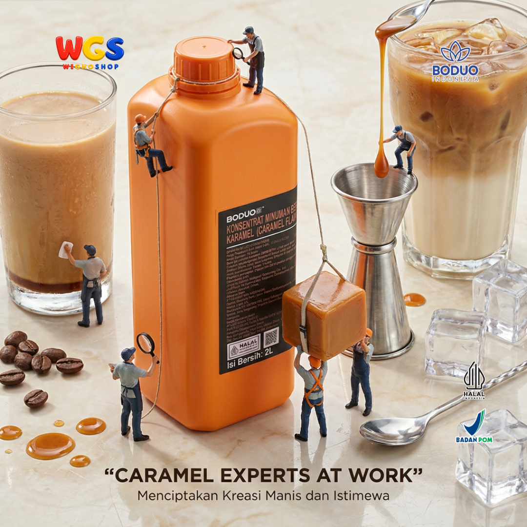 BODUO Caramel Syrup 2 Liter - Sirup Karamel untuk Kopi Susu Latte Milk Tea Frappe Minuman Cafe