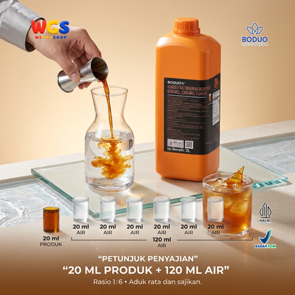 BODUO Caramel Syrup 2 Liter - Sirup Karamel untuk Kopi Susu Latte Milk Tea Frappe Minuman Cafe