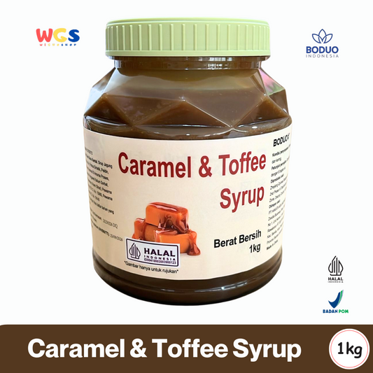BODUO Caramel & Toffee Syrup 1kg – Sirup Rasa Karamel & Toffee Premium untuk Minuman dan Dessert