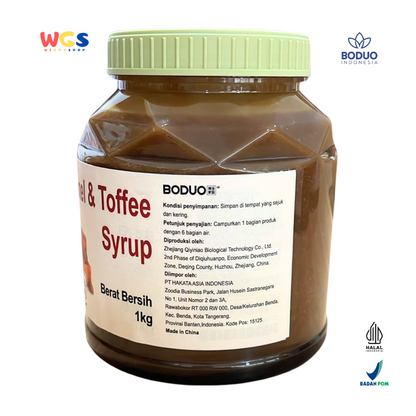 BODUO Caramel &amp; Toffee Syrup 1kg – Premium Caramel &amp; Toffee Flavored Syrup for Drinks and Desserts