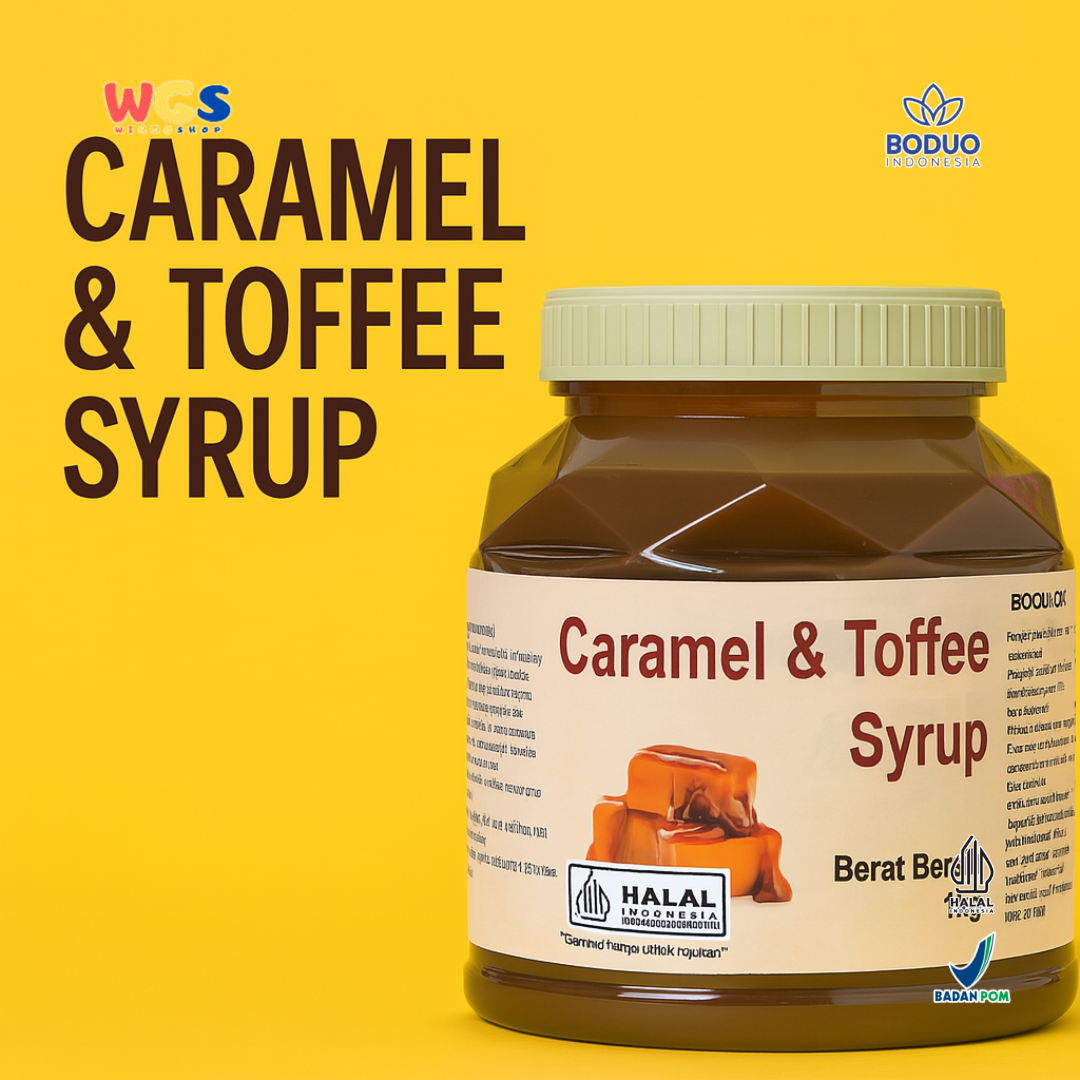 BODUO Caramel &amp; Toffee Syrup 1kg – Premium Caramel &amp; Toffee Flavored Syrup for Drinks and Desserts