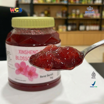 BODUO Cherry Blossom Flavored Jam 1kg – Selai Sakura untuk Minuman, Topping & Dessert