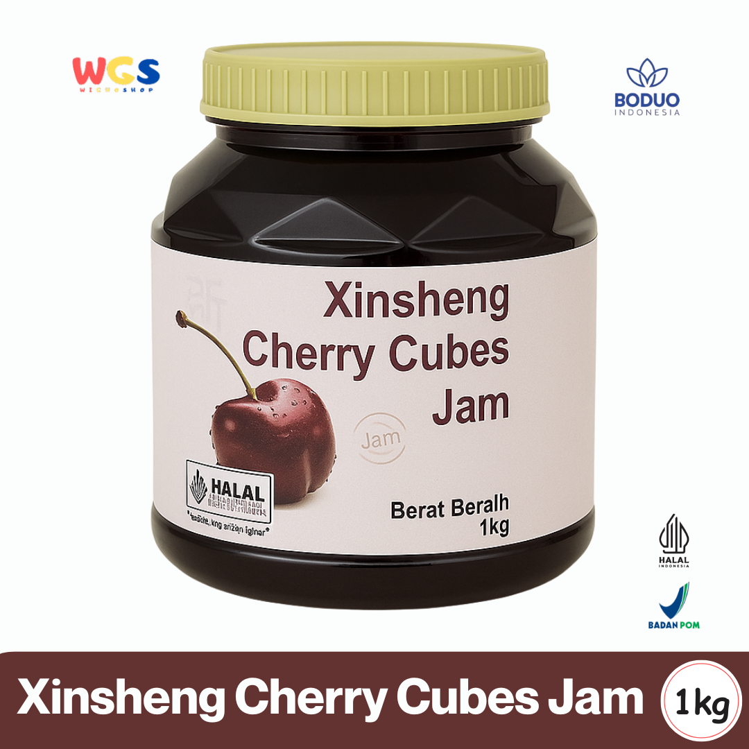 BODUO Cherry Cubes Jam 1kg – Premium Cherry Jam for Trendy Drinks and Toppings