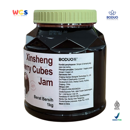 BODUO Cherry Cubes Jam 1kg – Premium Cherry Jam for Trendy Drinks and Toppings