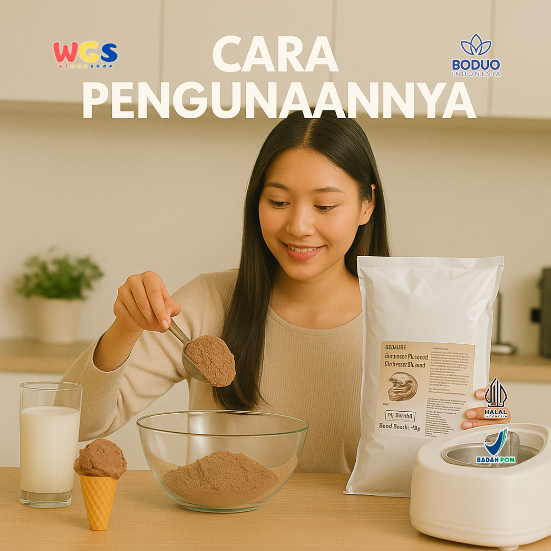 BODUO Chocolate Flavored Ice Cream Powder 1kg | Bubuk Es Krim Cokelat Halal