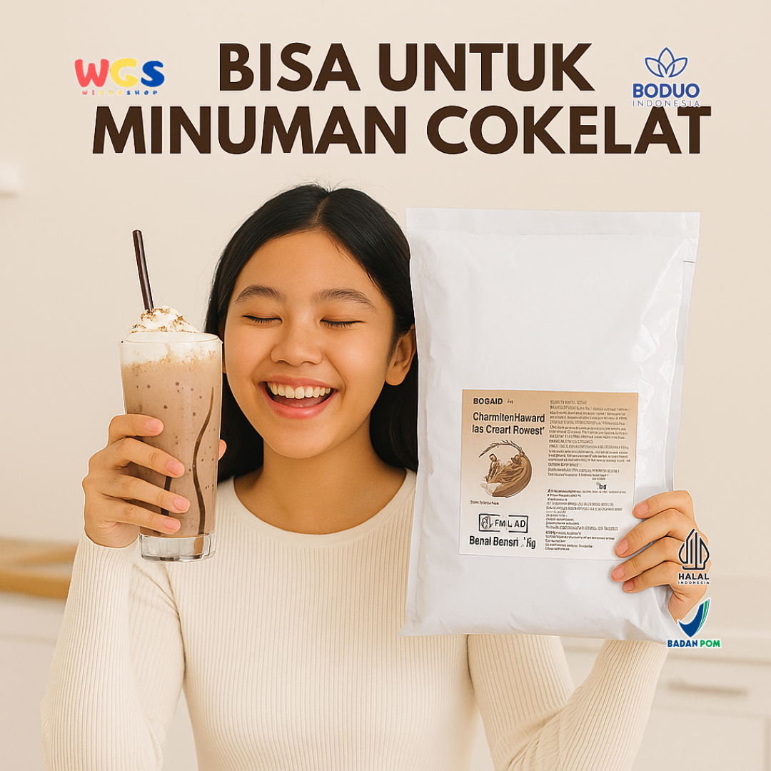 BODUO Chocolate Flavored Ice Cream Powder 1kg | Bubuk Es Krim Cokelat Halal