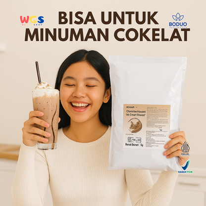 BODUO Chocolate Flavored Ice Cream Powder 1kg | Bubuk Es Krim Cokelat Halal