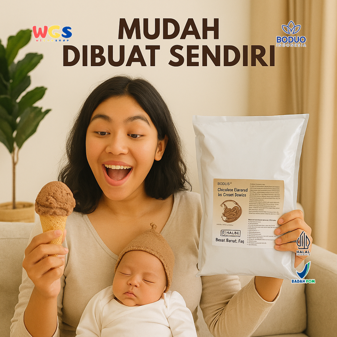 BODUO Chocolate Flavored Ice Cream Powder 1kg | Bubuk Es Krim Cokelat Halal