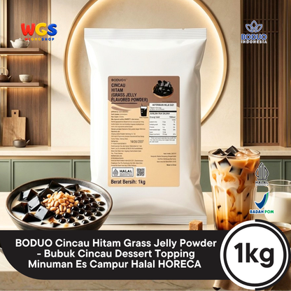 BODUO Grass Jelly Flavored Powder 1kg – Instant Grass Jelly Powder for Drinks &amp; Desserts