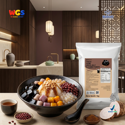 BODUO Grass Jelly Flavored Powder 1kg – Instant Grass Jelly Powder for Drinks &amp; Desserts