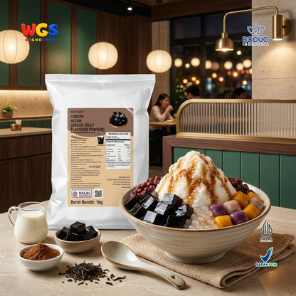BODUO Grass Jelly Flavored Powder 1kg – Instant Grass Jelly Powder for Drinks &amp; Desserts