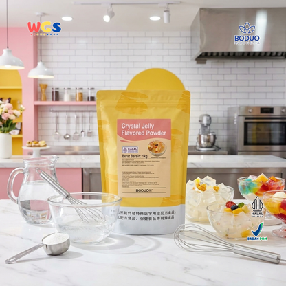 BODUO Crystal Jelly Flavored Powder 1kg – Practical Crystal Jelly Powder for Desserts &amp; Drinks