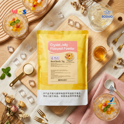 BODUO Crystal Jelly Flavored Powder 1kg – Practical Crystal Jelly Powder for Desserts &amp; Drinks