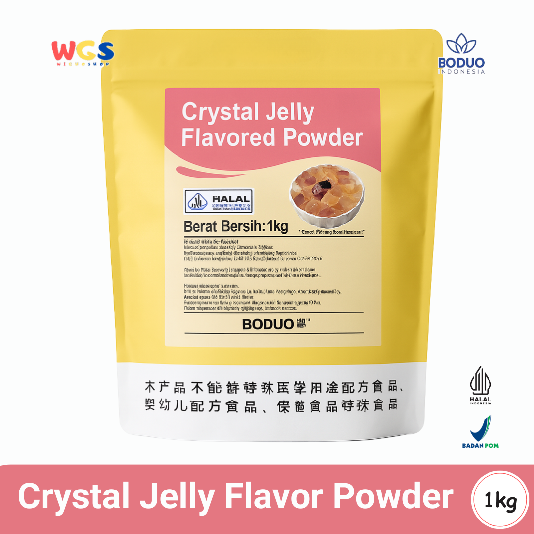 BODUO Crystal Jelly Flavored Powder 1kg – Bubuk Jeli Kristal Praktis untuk Dessert & Minuman
