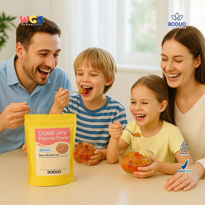 BODUO Crystal Jelly Flavored Powder 1kg – Bubuk Jeli Kristal Praktis untuk Dessert & Minuman