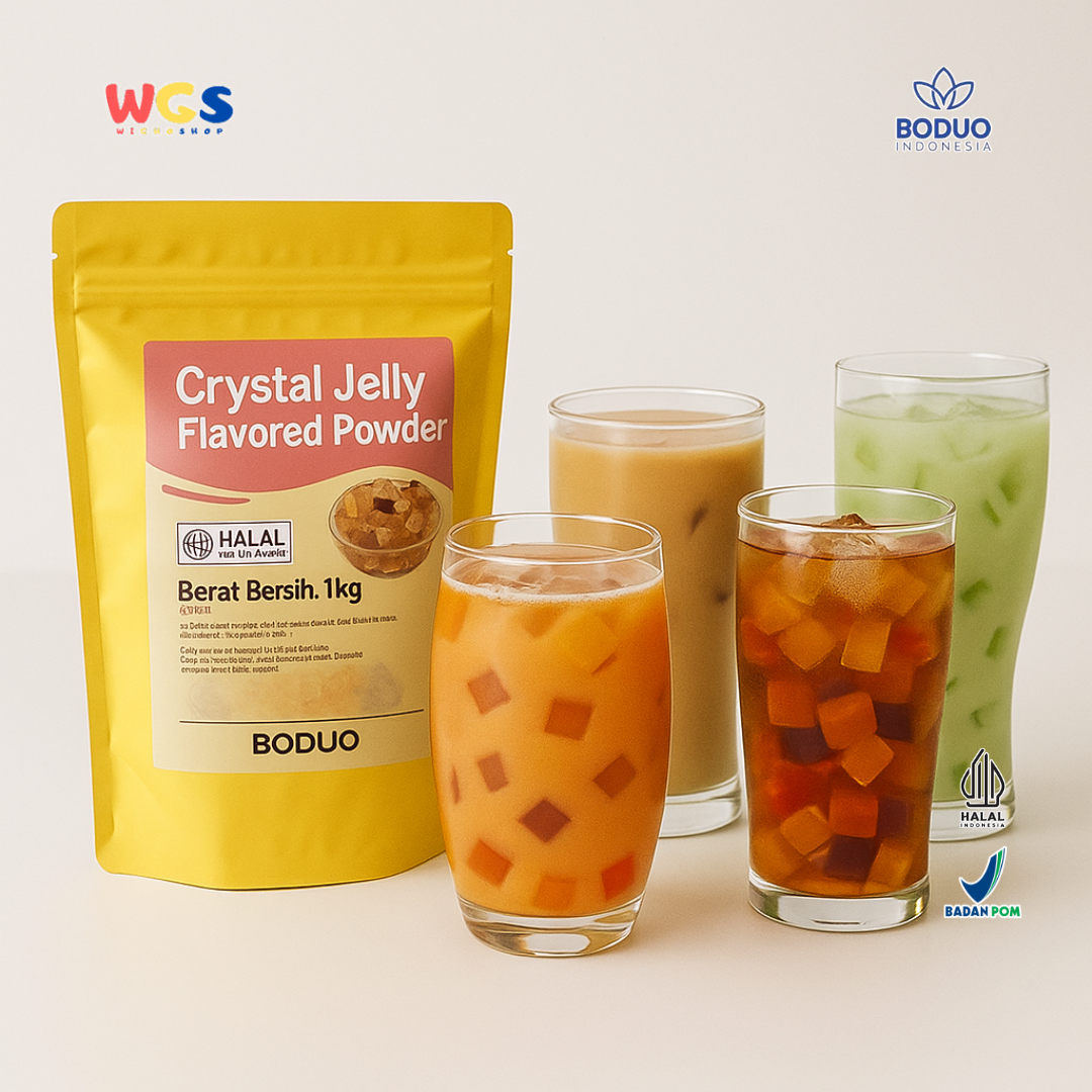 BODUO Crystal Jelly Flavored Powder 1kg – Bubuk Jeli Kristal Praktis untuk Dessert & Minuman