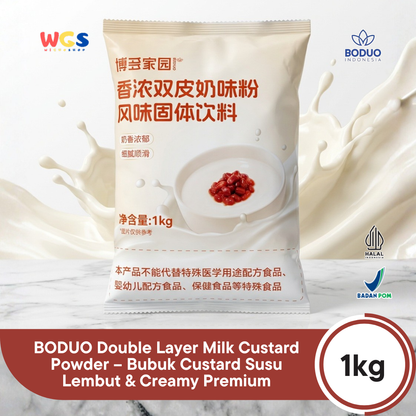 BODUO Double Layer Milk Custard Powder 1kg – Bubuk Custard Susu Lembut & Creamy Premium
