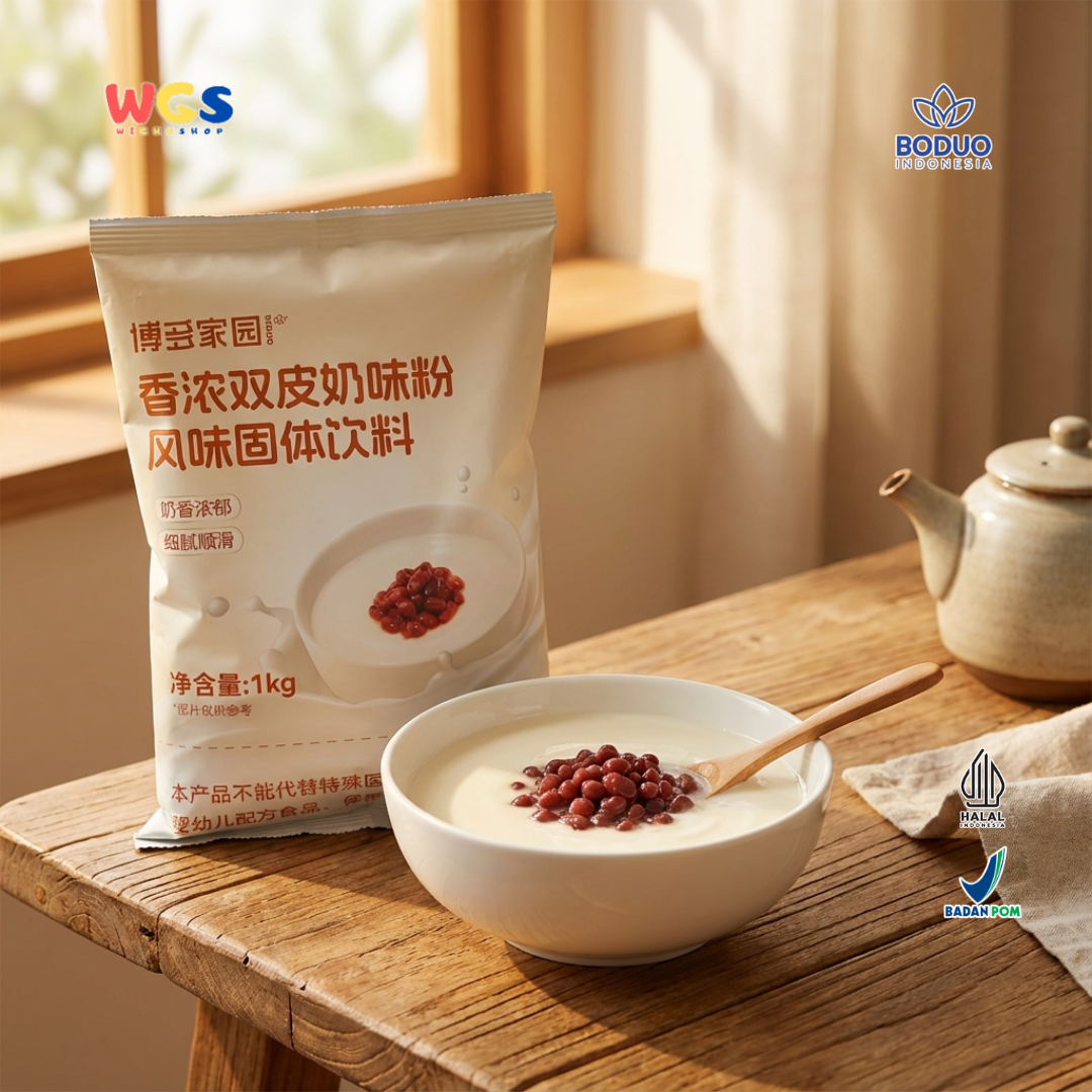 BODUO Double Layer Milk Custard Powder 1kg – Bubuk Custard Susu Lembut & Creamy Premium
