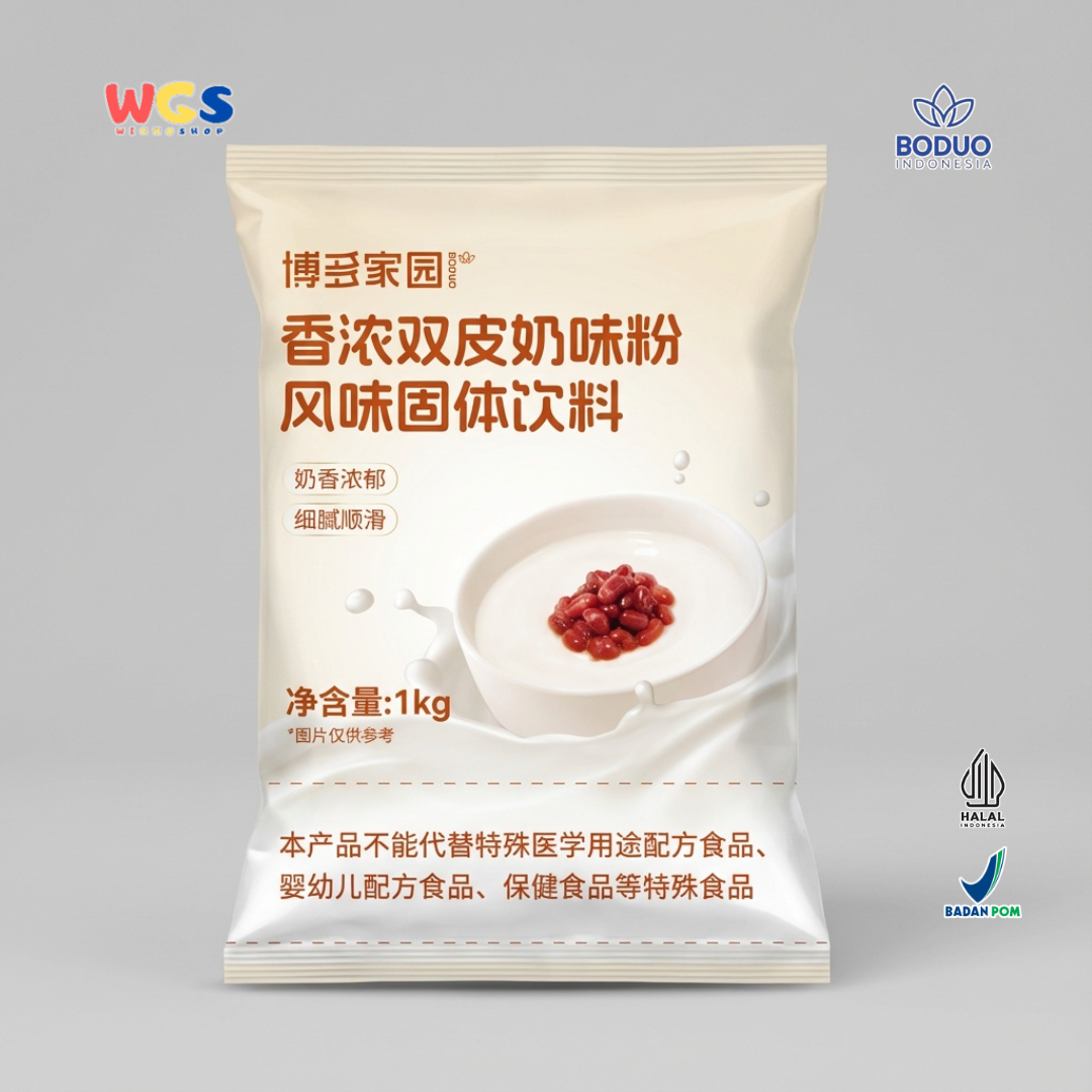 BODUO Double Layer Milk Custard Powder 1kg – Bubuk Custard Susu Lembut & Creamy Premium