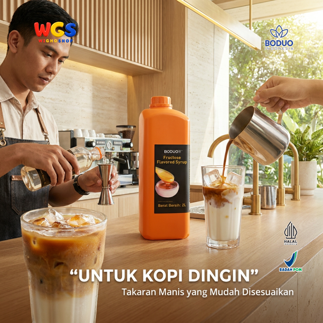 BODUO Fructose Syrup 2 Liter - Sirup Fruktosa Gula Cair Pemanis Kopi Teh Minuman Kekinian Cafe