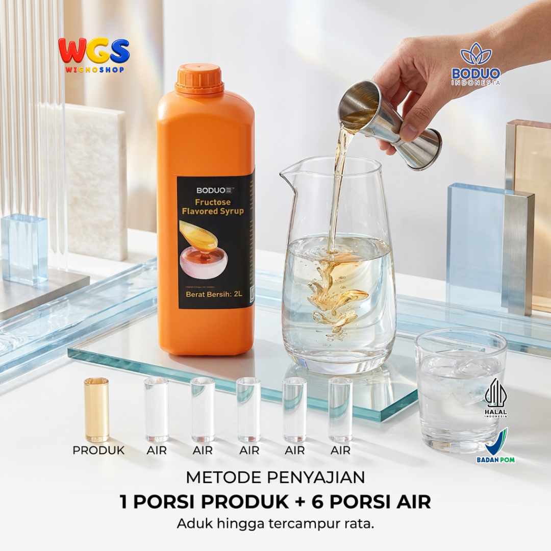 BODUO Fructose Syrup 2 Liter - Sirup Fruktosa Gula Cair Pemanis Kopi Teh Minuman Kekinian Cafe