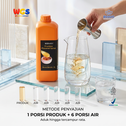 BODUO Fructose Syrup 2 Liter - Sirup Fruktosa Gula Cair Pemanis Kopi Teh Minuman Kekinian Cafe
