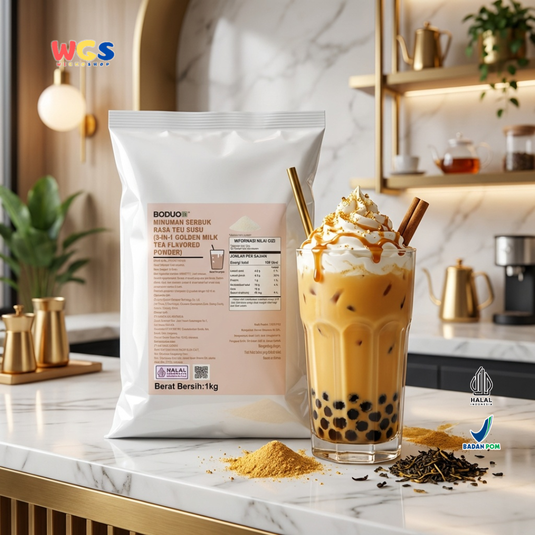 BODUO 3-in-1 Golden Milk Tea Flavored Powder 1kg – Practical &amp; Delicious Premium Milk Tea Powder