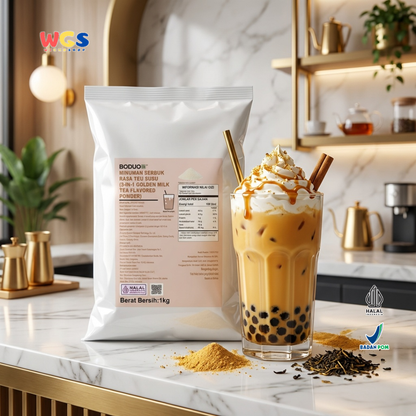 BODUO 3-in-1 Golden Milk Tea Flavored Powder 1kg – Practical &amp; Delicious Premium Milk Tea Powder