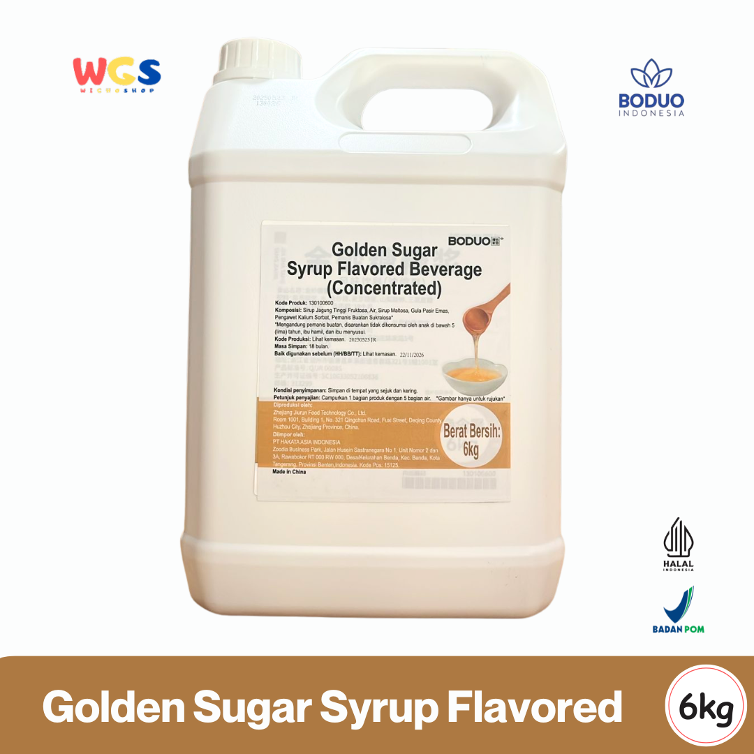BODUO Golden Sugar Syrup Flavored Beverage 6kg - Konsentrat Sirup Minuman Manis