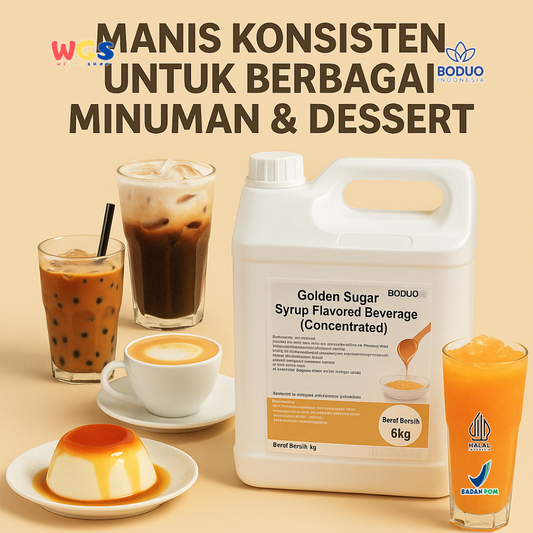 BODUO Golden Sugar Syrup Flavored Beverage 6kg - Konsentrat Sirup Minuman Manis