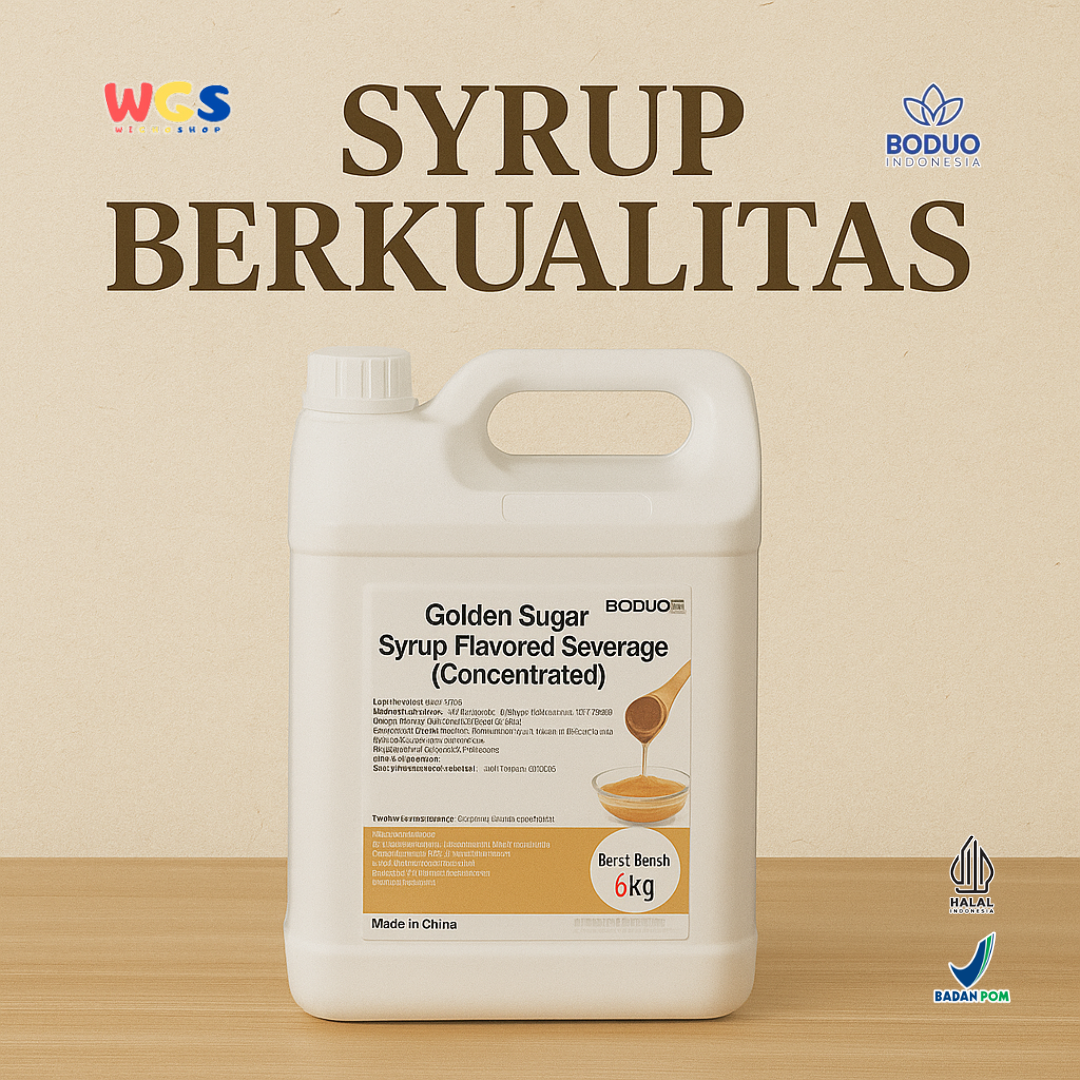 BODUO Golden Sugar Syrup Flavored Beverage 6kg - Konsentrat Sirup Minuman Manis