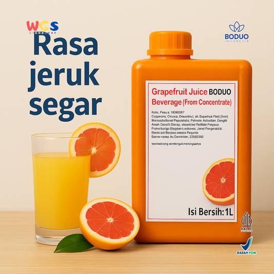 BODUO Grapefruit Juice Beverage Concentrate 1L - Sirup Jus Jeruk Bali Merah Segar & Asam Manis