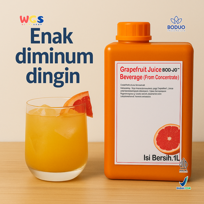 BODUO Grapefruit Juice Beverage Concentrate 1L - Sirup Jus Jeruk Bali Merah Segar & Asam Manis