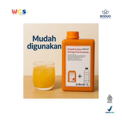 BODUO Grapefruit Juice Beverage Concentrate 1L - Sirup Jus Jeruk Bali Merah Segar & Asam Manis