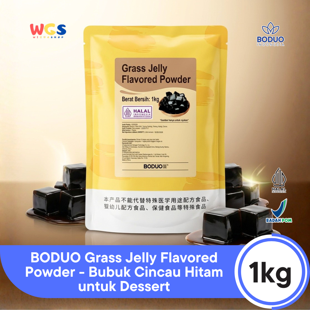 BODUO Grass Jelly Flavored Powder 1kg – Instant Grass Jelly Powder for Drinks &amp; Desserts