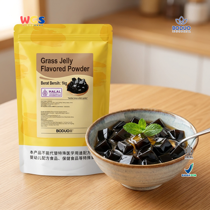 BODUO Grass Jelly Flavored Powder 1kg – Instant Grass Jelly Powder for Drinks &amp; Desserts
