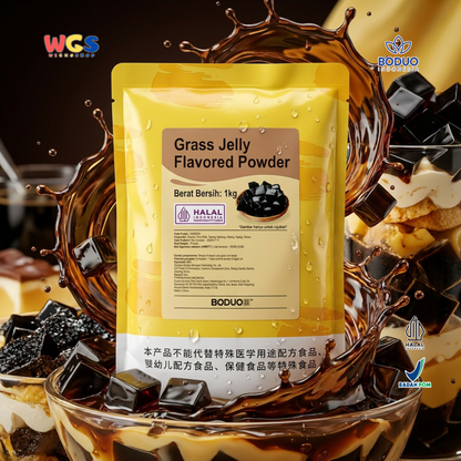 BODUO Grass Jelly Flavored Powder 1kg – Instant Grass Jelly Powder for Drinks &amp; Desserts