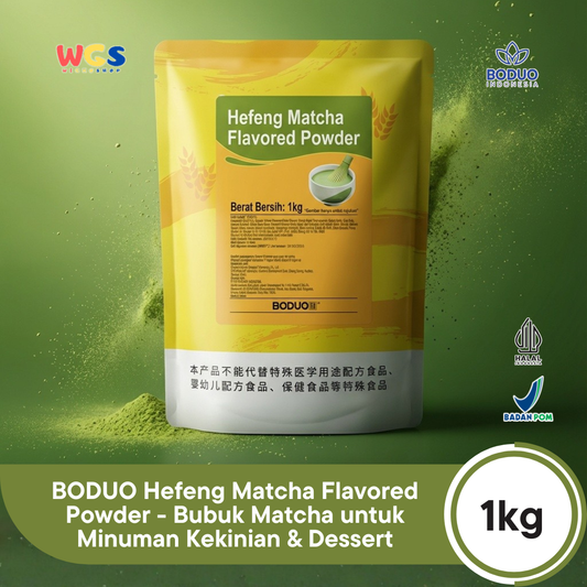 BODUO Hefeng Matcha Flavored Powder 1kg - Bubuk Matcha untuk Minuman Kekinian & Dessert